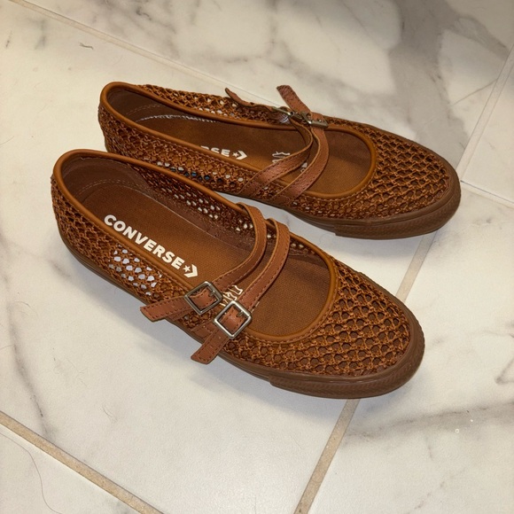Converse Tan Woven Mary Jane Shoes - Picture 2 of 4